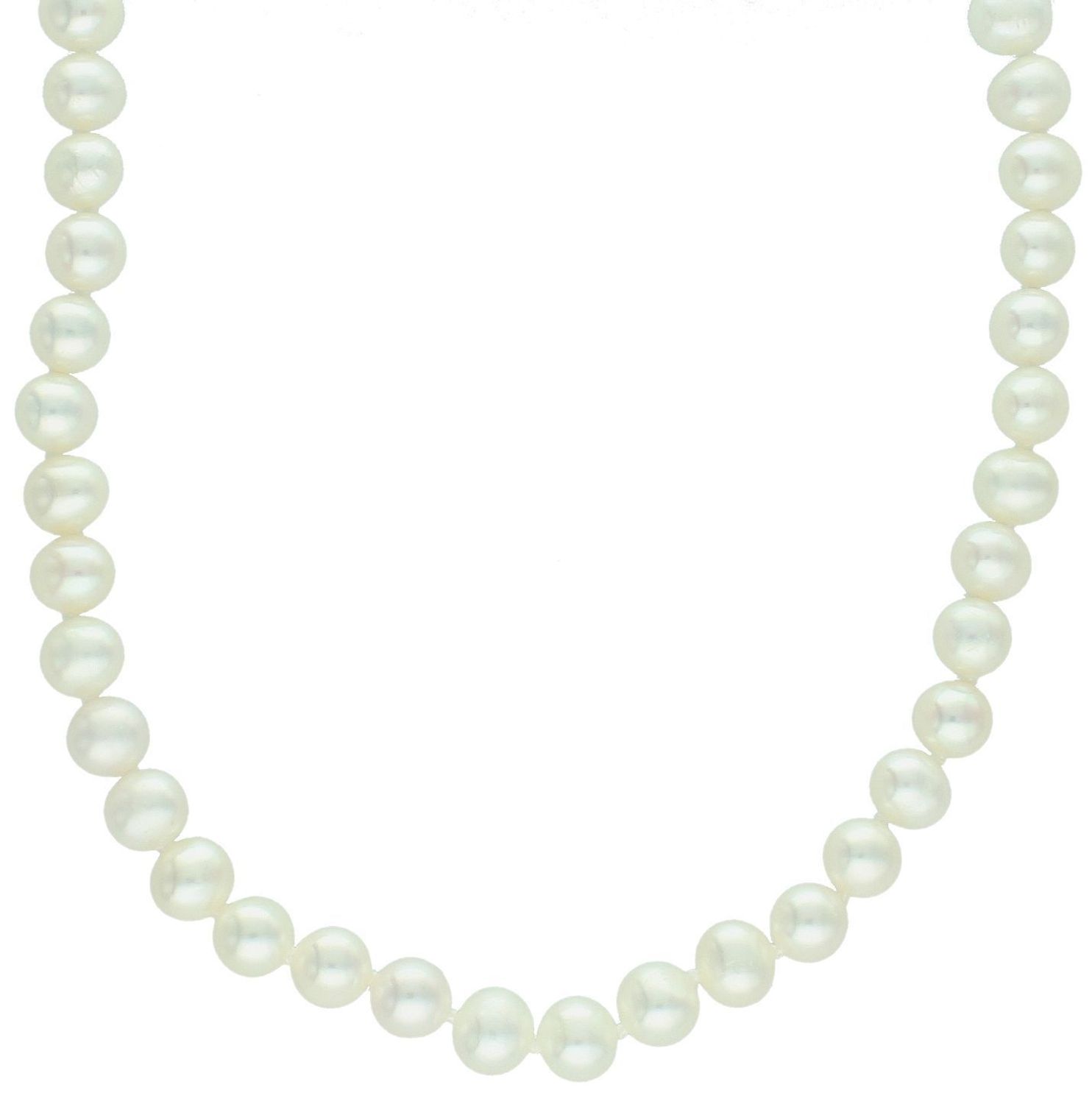 Naszyjnik z białych pereł naturalnych 6 mm  50 cm  Supełkowanie  Srebro 925hh.jpg